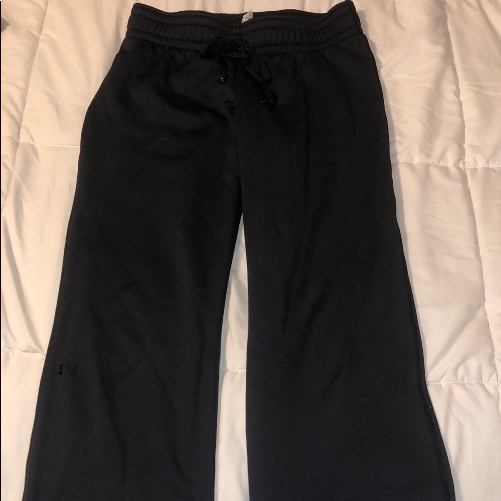 Black, under armor, sweat pants